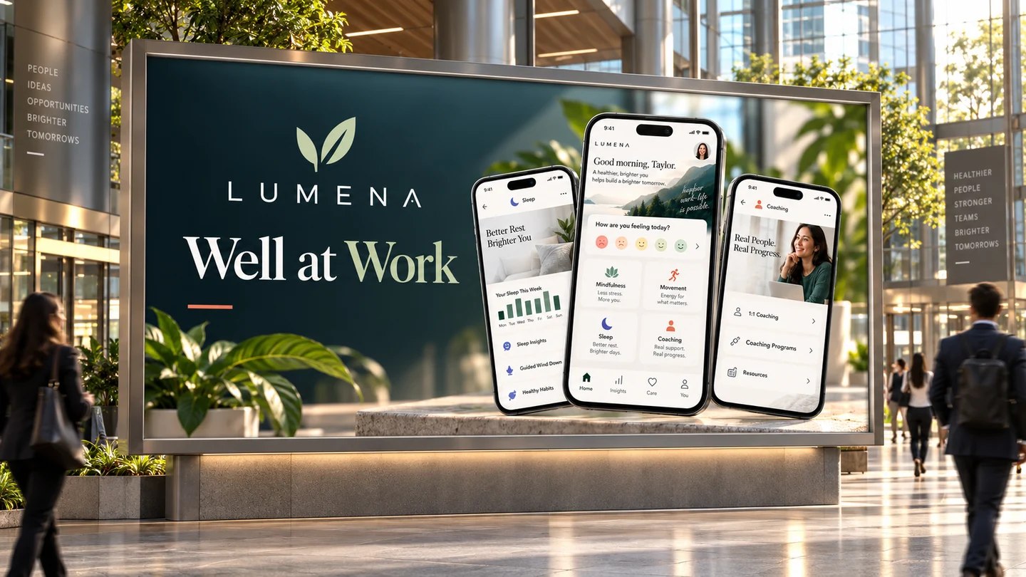 Lumena concept advertisement displayed on a billboard